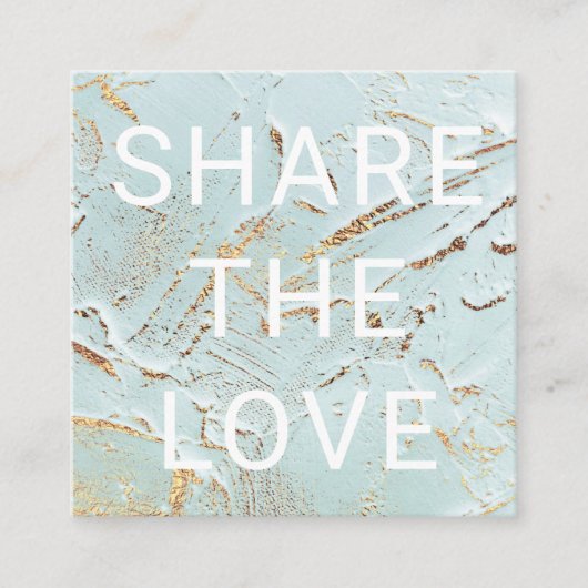 getextureerd blauw goud folie moderne Loyalty Kaar Vierkante Visitekaartje (Voorkant)