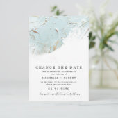 getextureerd blauw goud Foto Verander de datum Kaart (Staand voorkant)