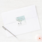 getextureerd blauw goudfolie Elegant Wedding Vierkante Sticker (Envelop)