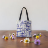 Getextureerd blauw penseelstreken en Stippen Patro Tote Bag