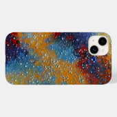 Getextureerd blauw rood geel schilderpatroon Case-Mate iPhone case (Achterkant (horizontaal))