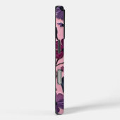 Getextureerd bloempatroon met paarse bloemen Case-Mate iPhone case (Achterkant / Rechts)