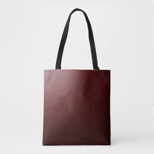 Getextureerd donkerrood leer tote bag (Voorkant)