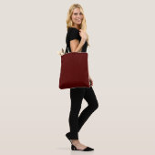 Getextureerd donkerrood, rood-bruin. tote bag (Op model)