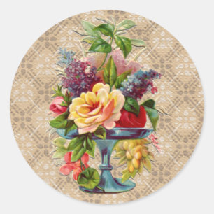 Getextureerd Floral display Ronde Sticker