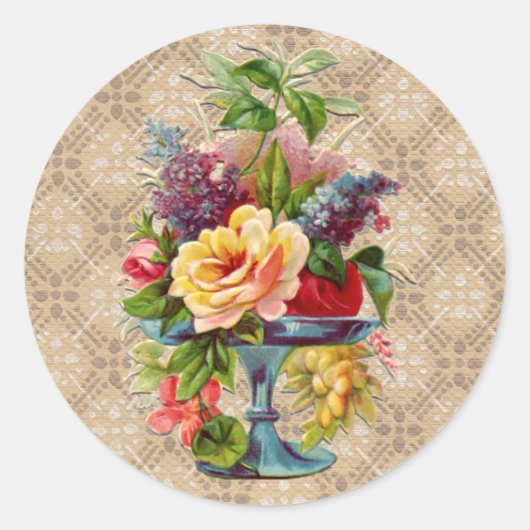 Getextureerd Floral display Ronde Sticker (Voorkant)