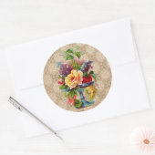 Getextureerd Floral display Ronde Sticker (Envelop)
