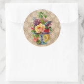 Getextureerd Floral display Ronde Sticker (Tas)