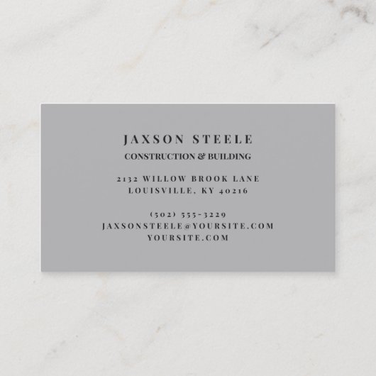 getextureerd gehamerd metaal visitekaartje (Achterkant)