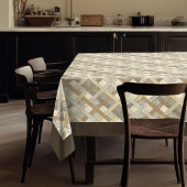 Getextureerd geometrisch tafelkleed in kalme neutr