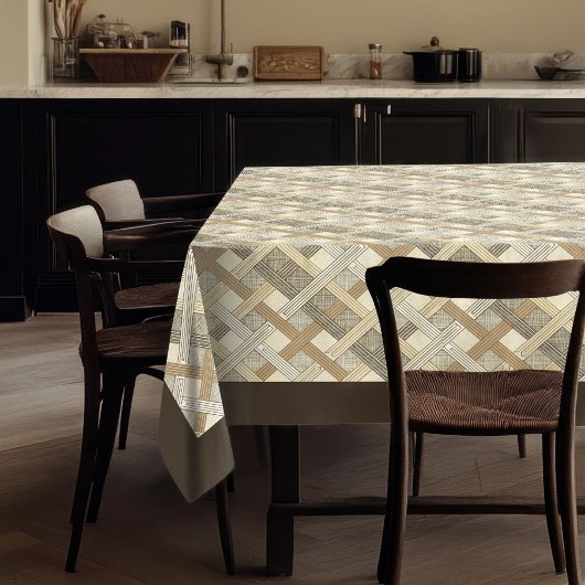 Getextureerd geometrisch tafelkleed in kalme neutr