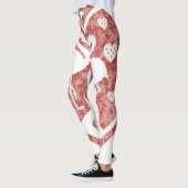 Getextureerd Hart Flamingo Liefde - Aangepaste Kle Leggings (Links)