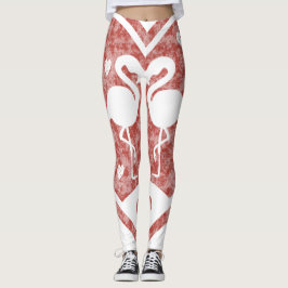Getextureerd Hart Flamingo Liefde - Aangepaste Kle Leggings