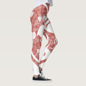 Getextureerd Hart Flamingo Liefde - Aangepaste Kle Leggings (Rechts)
