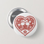 Getextureerd Hart Flamingo Liefde Ronde Button 5,7 Cm (Voorkant /achterkant)