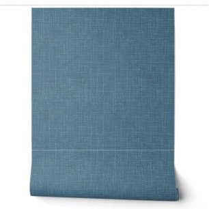 Getextureerd herringbone blauw. behang