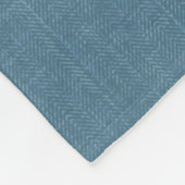 Getextureerd herringbone blauw. fleece deken (Hoek)