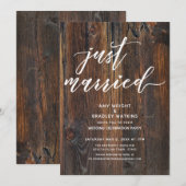 Getextureerd houten handschrift enkel gehuwde typo kaart (Voorkant / Achterkant)