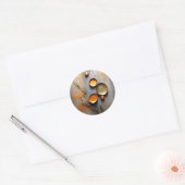 Getextureerd koper en okermetaal ronde sticker (Envelop)