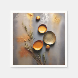 Getextureerd koper en okermetaal servet