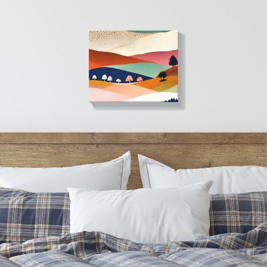 getextureerd landschap canvas afdruk (Insitu (Slaapkamer))