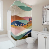 getextureerd landschap douchegordijn (In situ)