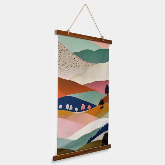 getextureerd landschap hangend wandkleed (Gebogen)