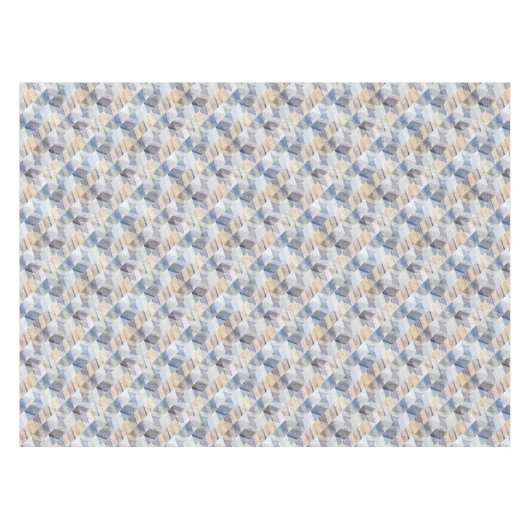 Getextureerd lichtblauw, beige zigzag tafelkleed (Voorkant (Horizontaal))