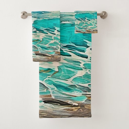 Getextureerd Ocean Uitzicht Design Bad Handdoek (Insitu)