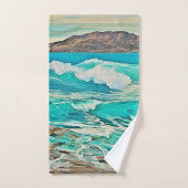 Getextureerd Ocean Uitzicht Design Bad Handdoek (Handdoek)