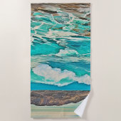 Getextureerd Ocean Uitzicht Design Strandlaken (Voorkant)