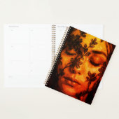 Getextureerd olieverfportret van een vrouw met blo planner (Display)