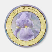 Getextureerd Paars Iris Moederdag Magnet (Voorkant)