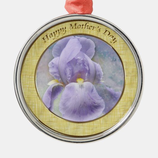 Getextureerd Paars Iris Moederdag Ornament (Voorkant)