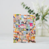 Getextureerd papier hart collage Wenskaart Kaart (Staand voorkant)