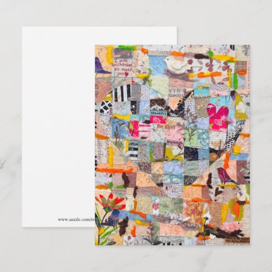 Getextureerd papier hart collage Wenskaart Kaart (Voorkant / Achterkant)