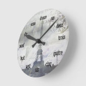 Getextureerd Parijs in Lavender Wall Clock Ronde Klok (Hoek)