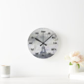 Getextureerd Parijs in Lavender Wall Clock Ronde Klok (Huis)