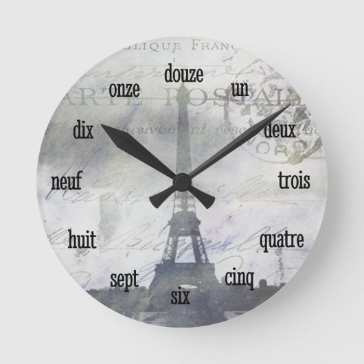 Getextureerd Parijs in Lavender Wall Clock Ronde Klok (Voorkant)