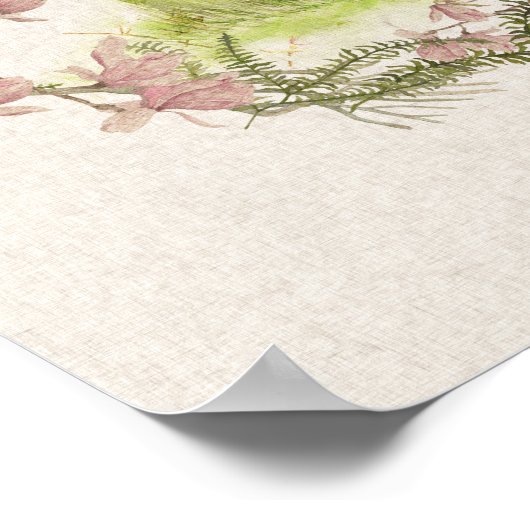 Getextureerd poster met florale adem (Hoek)