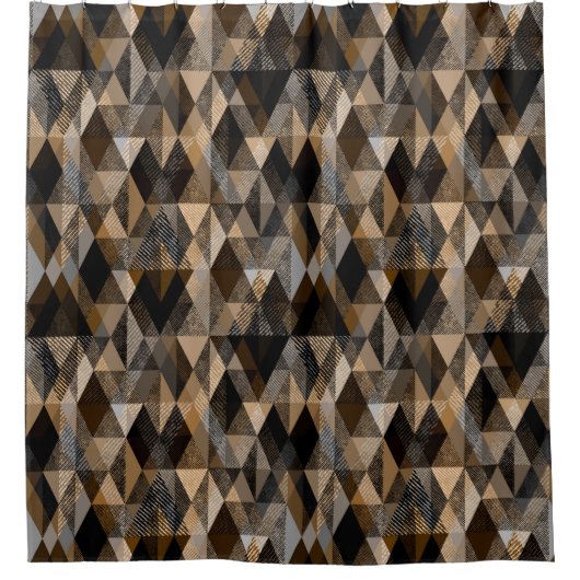 Getextureerd roombruin met beige douchegordijn (Voorkant)