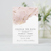 Getextureerd roos goud Foto Wijzig de datum Kaart (Staand voorkant)