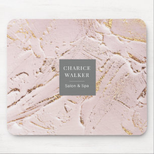 getextureerd roos goud moderne monogram Muismat