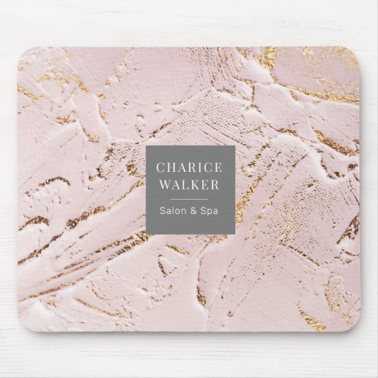 getextureerd roos goud moderne monogram Muismat (Voorkant)