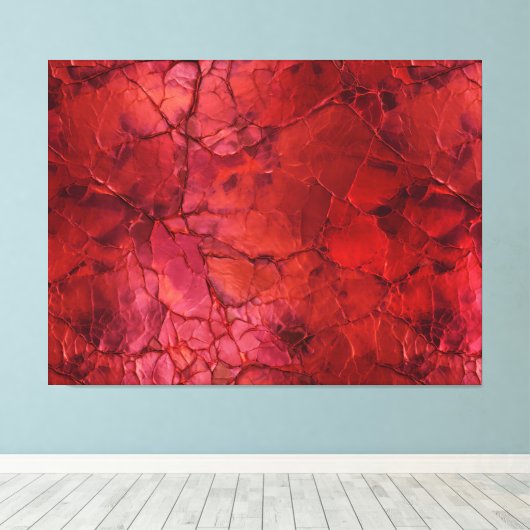 Getextureerd, scheuren, teugels in diep rood canvas afdruk (Insitu (Houten vloer))