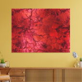 Getextureerd, scheuren, teugels in diep rood canvas afdruk (Insitu (Woonkamer))