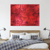 Getextureerd, scheuren, teugels in diep rood canvas afdruk (Insitu (Slaapkamer))