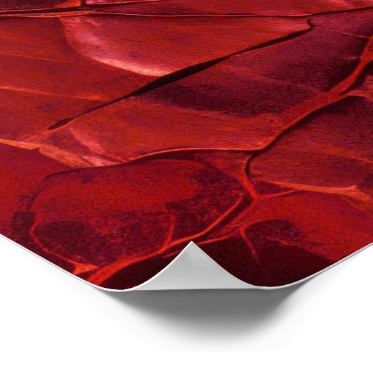 Getextureerd, scheuren, teugels in diep rood poster (Hoek)