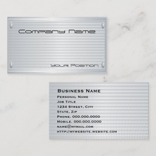 Getextureerd Silver Name Bord Corporate Visitekaar Visitekaartje (Voorkant / Achterkant)