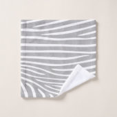  getextureerd Zebra Print Patroon Neutral Grey Bad Handdoek (Wasdoekje)